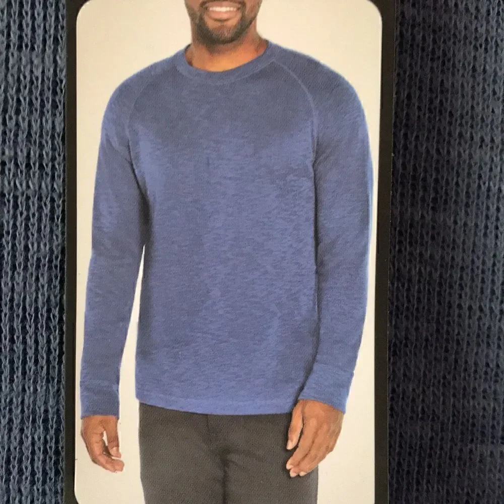 NEW Banana Republic Mens Blue Double Knit Crew